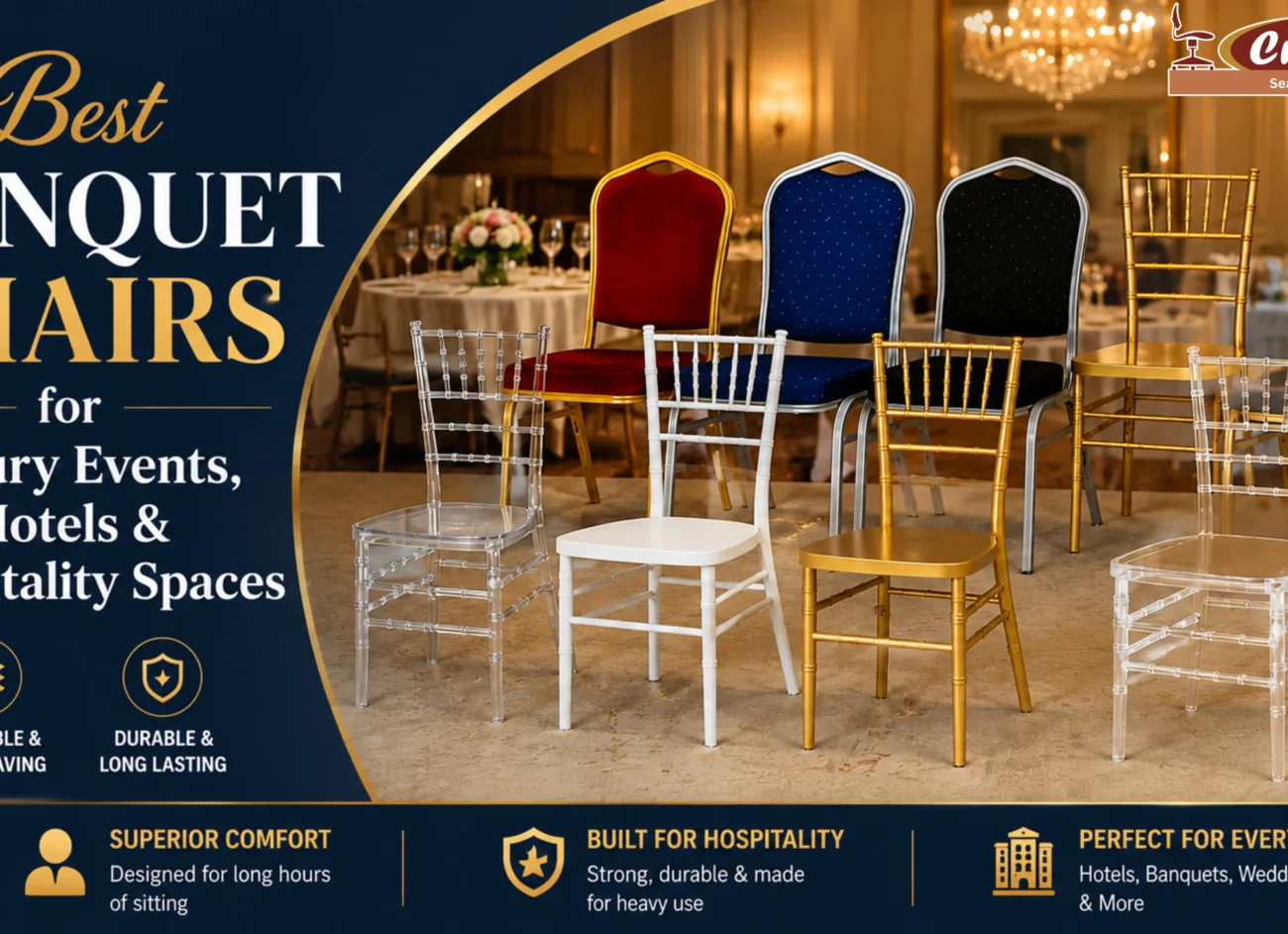 Best Luxury Banquet Chairs for Hotels, Weddings & Hospitality Spaces