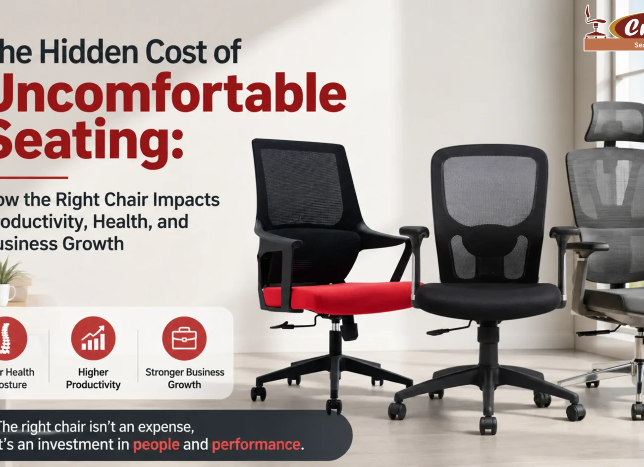 The Hidden Cost of Uncomfortable Seating: How the Right Chair Impacts Productivity, Health, and Business Growth
